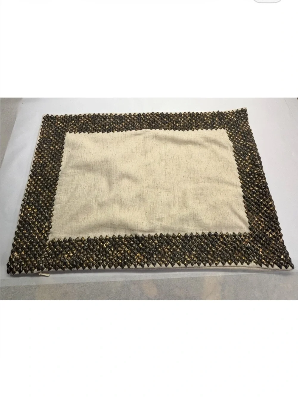 Restoration Hardware RH Diamond Multi Metal Sequin Border Pillow Cover